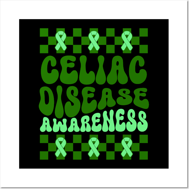 Celiac Disease Awareness Green Ribbon Wall Art by JazlynShyann